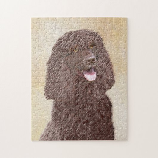 Iers waterspaniel schilderen - Oorspronkelijke hon Legpuzzel (Verticaal)