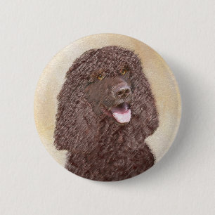 Iers waterspaniel schilderen - Oorspronkelijke hon Ronde Button 5,7 Cm