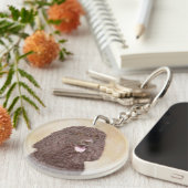 Iers waterspaniel schilderen - Oorspronkelijke hon Sleutelhanger (Voorkant Rechts)