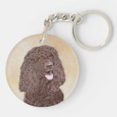 Iers waterspaniel schilderen - Oorspronkelijke hon Sleutelhanger (Achterkant)