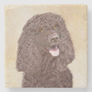 Iers waterspaniel schilderen - Oorspronkelijke hon Stenen Onderzetter