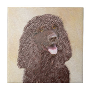 Iers waterspaniel schilderen - Oorspronkelijke hon Tegeltje