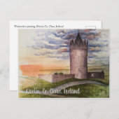 Iers waterverf landschap, Doolin, Co. Clare Briefkaart (Voorkant / Achterkant)
