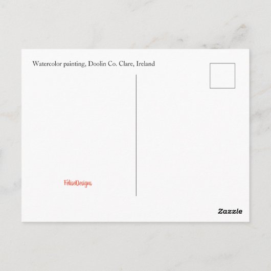 Iers waterverf landschap, Doolin, Co. Clare Briefkaart (Achterkant)