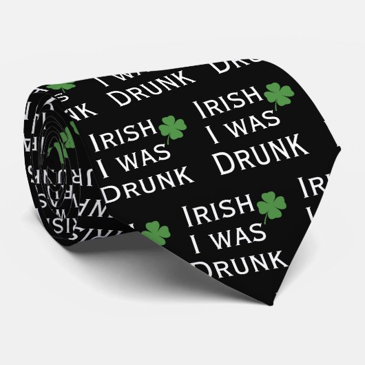 Iers werd Drink St. Patrick's Day Black Stropdas (Opgerold)