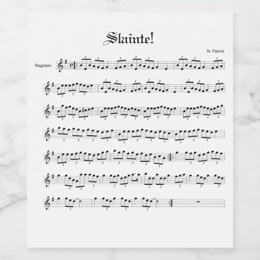 Iers wijnetiket wijn etiket (Enkel label)