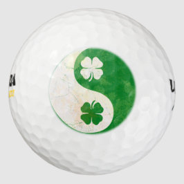 Iers Yin Yang Shamrock Design Golfballen