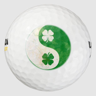 Iers Yin Yang Shamrock Design Golfballen