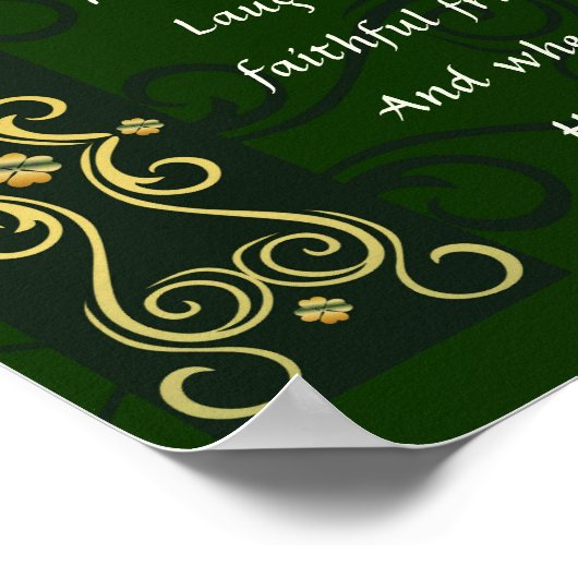 Iers zegelend elegant gouddonkergroen ontwerp poster (Hoek)