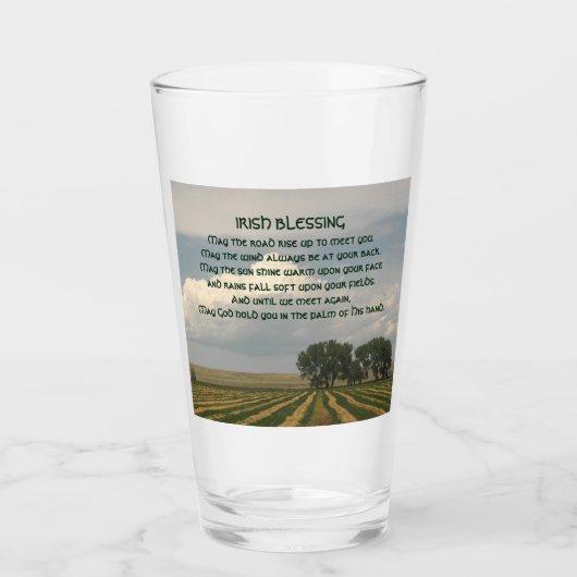 Iers zegenend boerenlandschap glas (Voorkant)