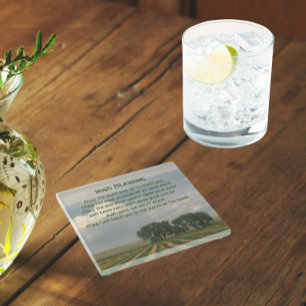 Iers zegenend boerenlandschap glazen onderzetter