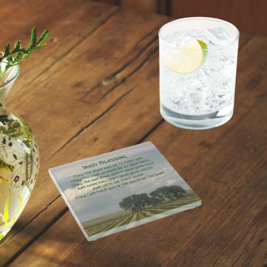 Iers zegenend boerenlandschap glazen onderzetter