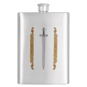 Iers zwaard en Knotwork Heupfles (Voorkant)