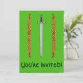 Iers zwaard en Knotwork Kaart (Staand voorkant)