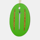 Iers zwaard en Knotwork Keramisch Ornament (Links)