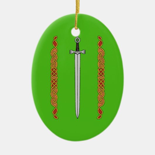 Iers zwaard en Knotwork Keramisch Ornament (Voorkant)