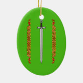 Iers zwaard en Knotwork Keramisch Ornament (Achterkant)