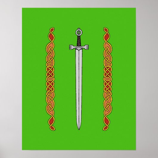 Iers zwaard en Knotwork Poster (Voorkant)