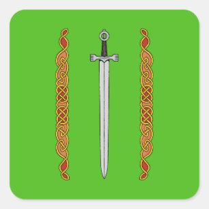 Iers zwaard en Knotwork Vierkante Sticker