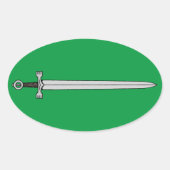 Iers zwaard ovale sticker (Voorkant)