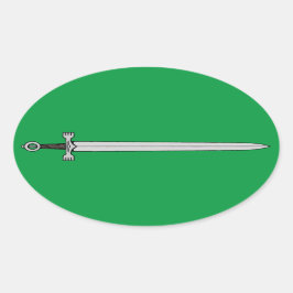 Iers zwaard ovale sticker