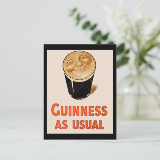 Iers zwart bier briefkaart (Staand voorkant)