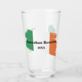 Ierse achternaam Custom Flag Kleuren Reunion Glas (Voorkant)
