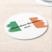 Ierse achternaam Custom Flag Kleuren Reunion Ronde Kartonnen Onderzetter (Gebogen)