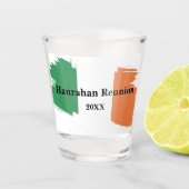 Ierse achternaam Custom Flag Kleuren Reunion Shot Glas (Voorkant)
