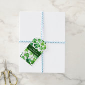 Ierse achternaam Waterverf Shamrock Cadeaulabel (Met Touw)