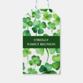 Ierse achternaam Waterverf Shamrock Cadeaulabel (Achterkant)