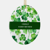 Ierse achternaam Waterverf Shamrock Keramisch Ornament (Rechts)