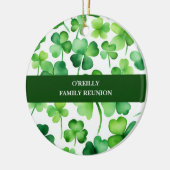 Ierse achternaam Waterverf Shamrock Keramisch Ornament (Links)