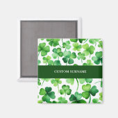 Ierse achternaam Waterverf Shamrock Magneet (Voorkant / Achterkant)