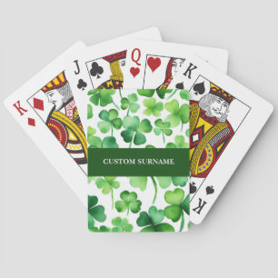 Ierse achternaam Waterverf Shamrock Pokerkaarten