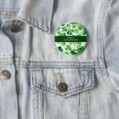 Ierse achternaam Waterverf Shamrock Ronde Button 5,7 Cm (In situ)