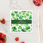 Ierse achternaam Waterverf Shamrock Servet (Insitu)