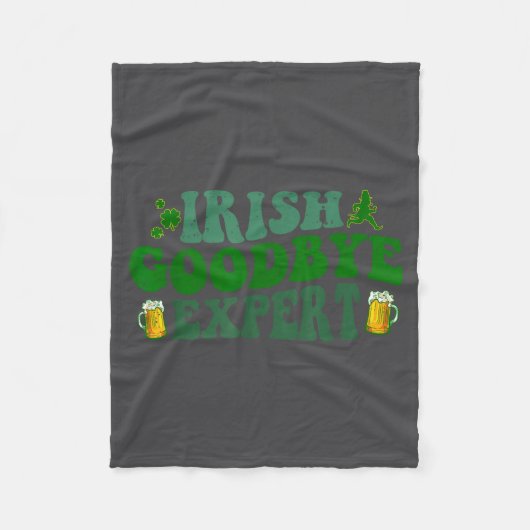 Ierse Afscheid Expert Grappig St. Patrick's Dag Gr Fleece Deken (Voorkant)