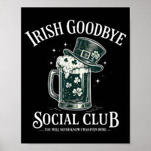 Ierse afscheid sociale club grappige st. patricksd poster