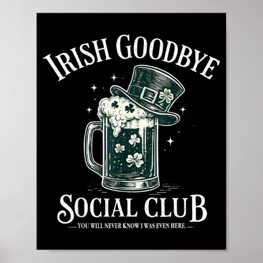 Ierse afscheid sociale club grappige st. patricksd poster (Voorkant)