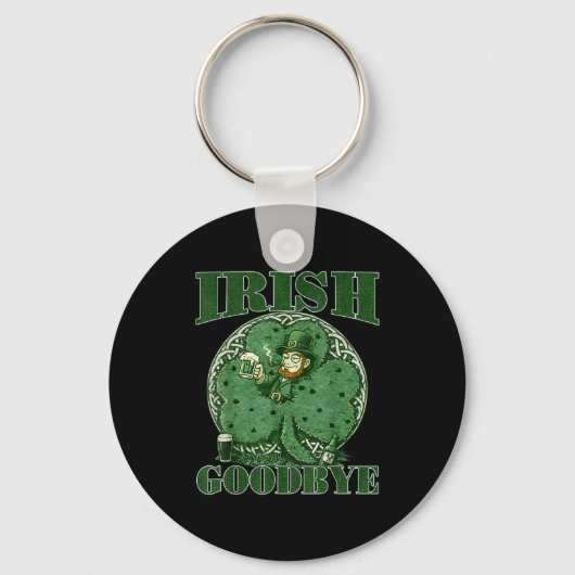 Ierse afscheid St. Patrick's Day grappige leprecha Sleutelhanger (Voorkant)