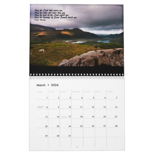 Ierse agenda kalender (Mar 2026)