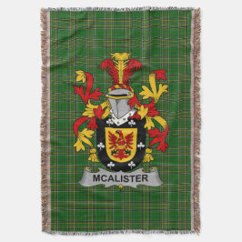 Ierse Alister of McAlister Wapen van Familie Cr Deken