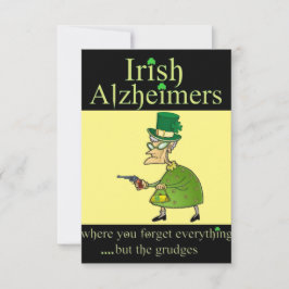 Ierse Alzheimer Humoristische St. Patrick's Day Notitiekaartje