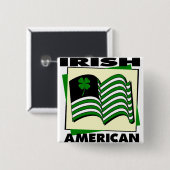 Ierse Amerikaanse knop Vierkante Button 5,1 Cm (Voorkant /achterkant)