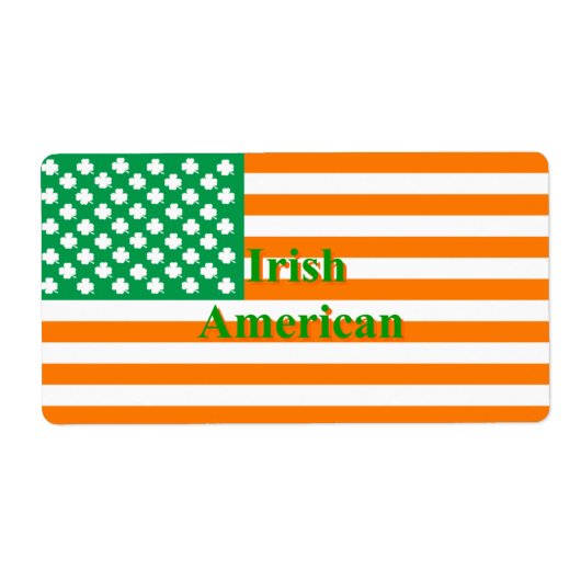 Ierse Amerikaanse vlag Etiket (Voorkant)