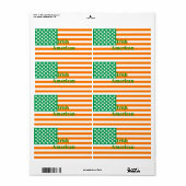 Ierse Amerikaanse vlag Etiket (Full Sheet)