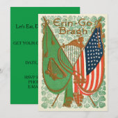 Ierse Amerikaanse vlag Harp van Erin Shamrock Kaart (Voorkant / Achterkant)