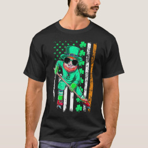 Ierse Amerikaanse vlag Hockey St. Patrick's Day T-shirt