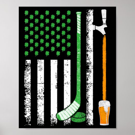 Ierse Amerikaanse Vlag Ierland St Patricks Dag Bie Poster (Voorkant)